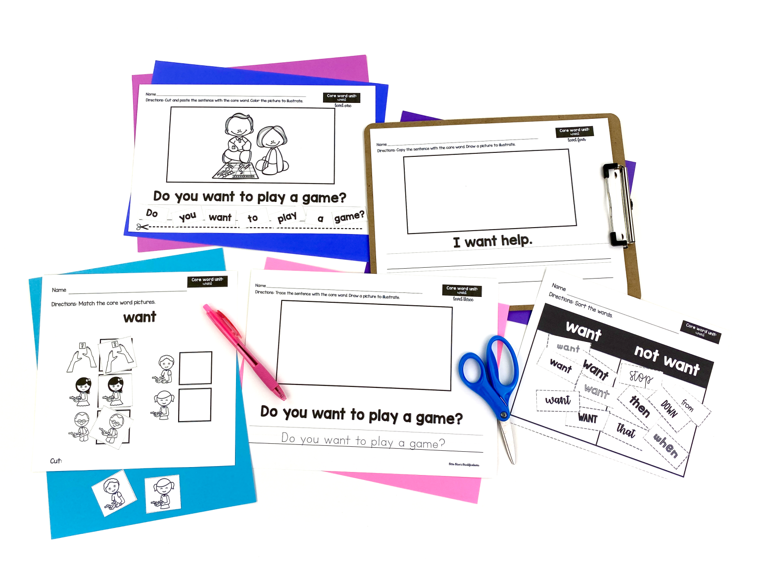 Core Vocabulary for AAC Users - Mrs. Moe's Modifications