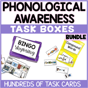 PHONOLOGICAL AWARENESS Real Images Task Boxes BUNDLE