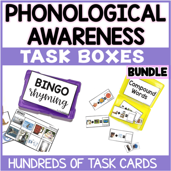 PHONOLOGICAL AWARENESS Real Images Task Boxes BUNDLE