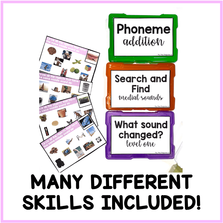 PHONOLOGICAL AWARENESS Task Boxes Real Images {set two}