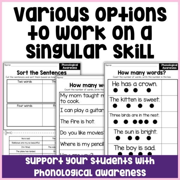 Count the Words in a Sentence: Phonological Awareness Worksheets - Image 2
