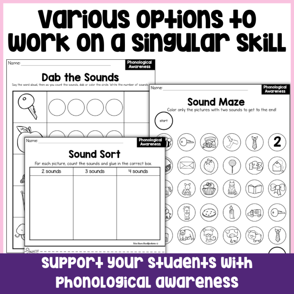 Phoneme Segmentation: Phonological Awareness Worksheets - Image 2