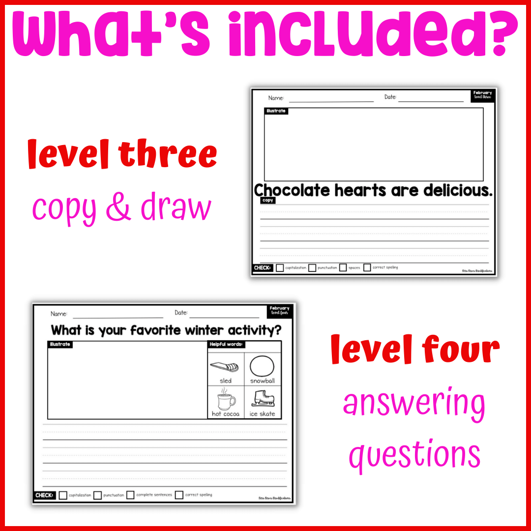 February Differentiated Writing Notebook