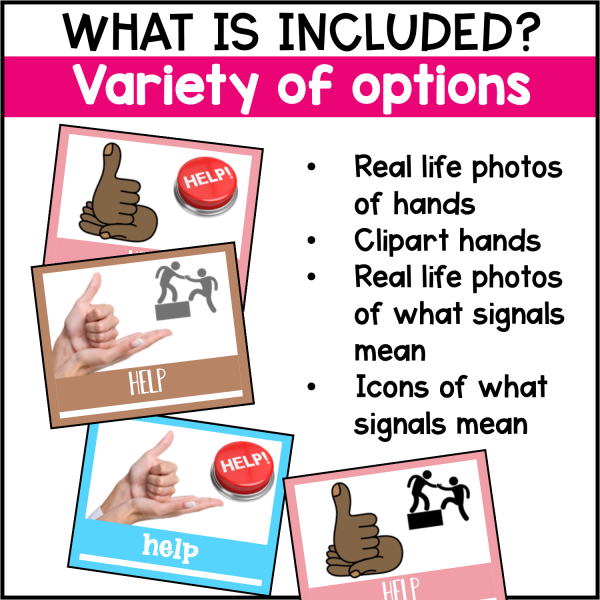 Hand Signals | Real Photos & Clipart | EDITABLE | Back to School | - Image 3