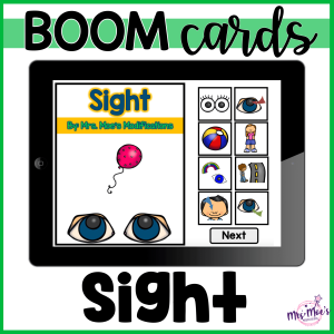 Sight (5 Senses): Adapted Book: Boom Cards