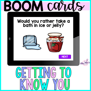 Ice Breaker Activity | Getting to know you | Boom Cards | Back to School