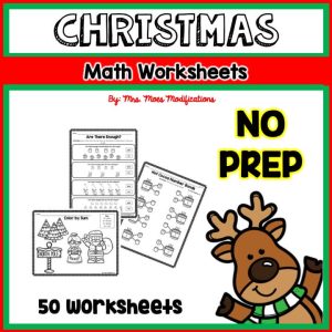 Christmas Math Worksheets- NO PREP