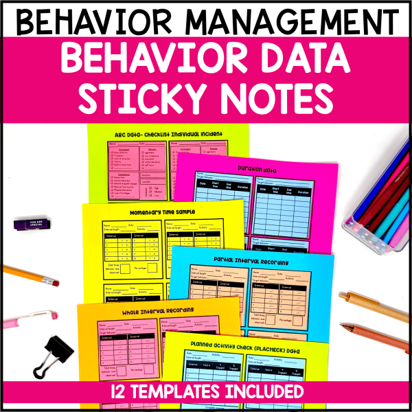 Behavior Data Sticky Notes Template