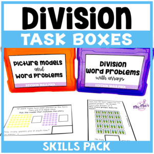 Division Task Boxes: math skills pack
