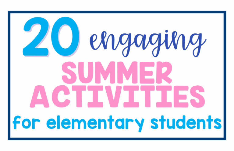 20 Engaging Summer Activities for Elementary Students
