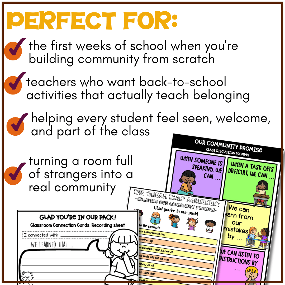 September Building Classroom Community | Social Emotional Learning
